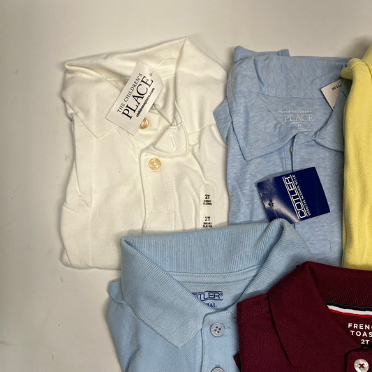 ZA@ (5 PACK) Uniform Soft Pique Polo Shirts Boy's sz 2T Assorted Colors