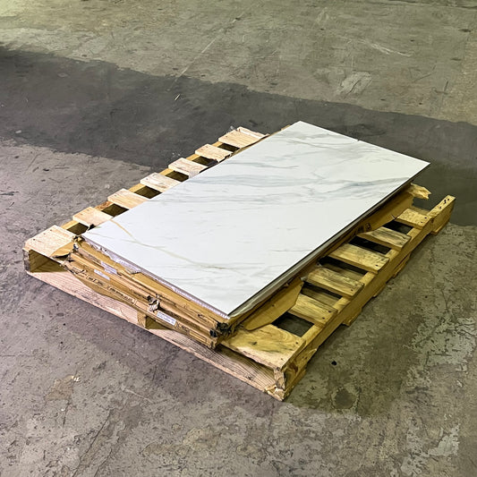 ZA@ Pallet of SPARTEN Glazed Vitrified Tiles Sz 24" x 48", Arezzo Blanco Super White 100005440