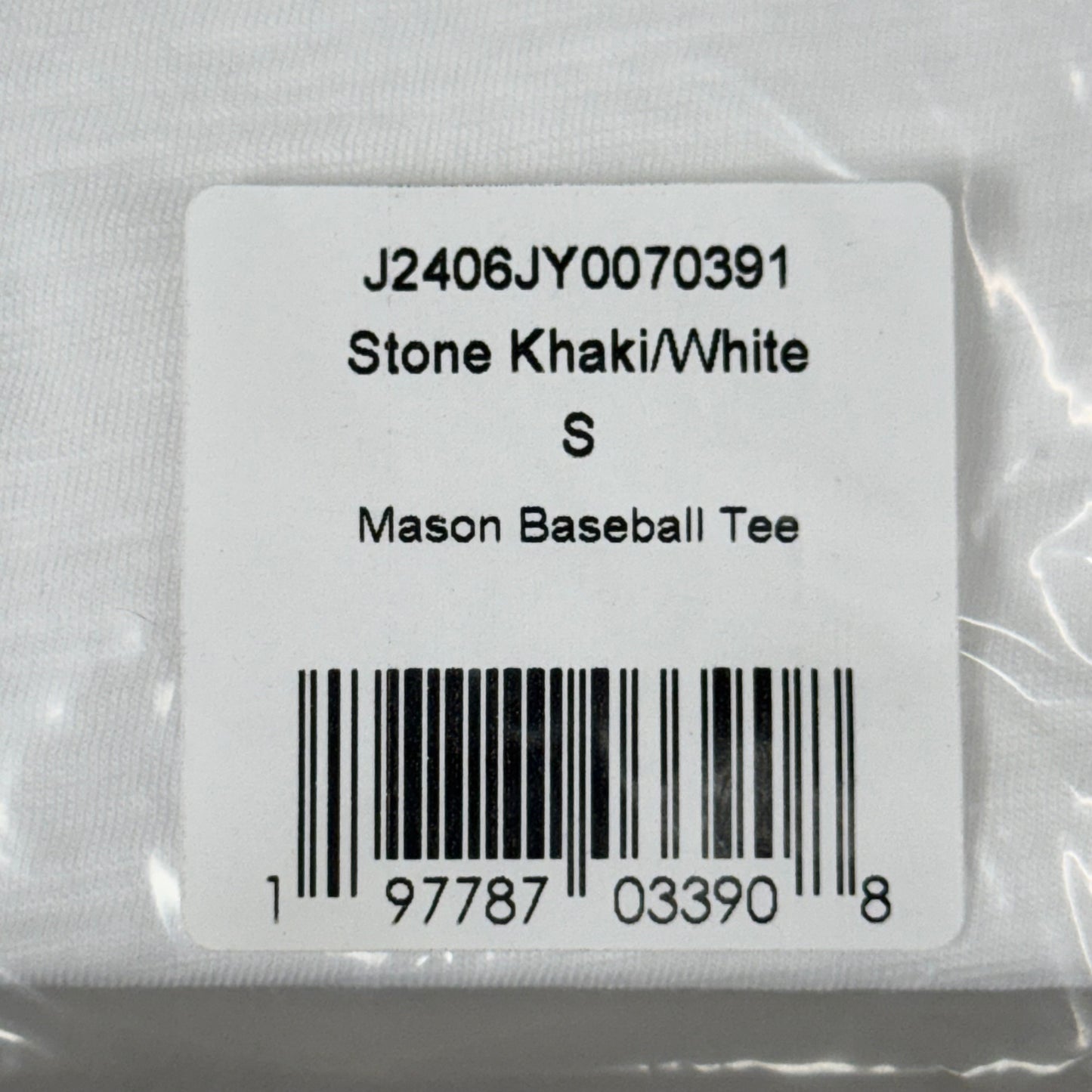 VERONICA BEARD Jeans Women's Mason Baseball Tee Sz-S Stone Khaki/White