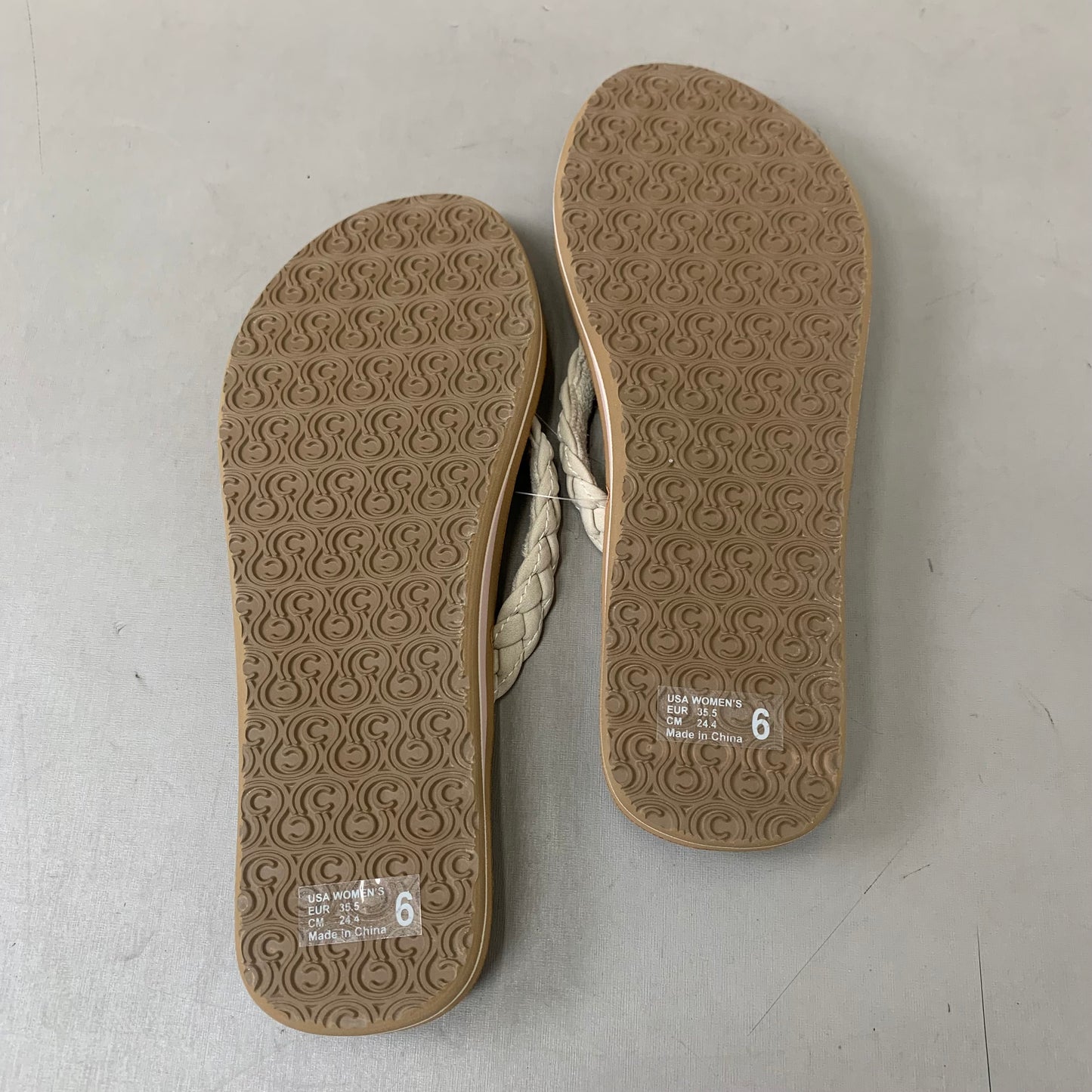 COBIAN Braided Pacifica Sandals Women's SZ 6, EU 35.5 Cream BBP23-110-6