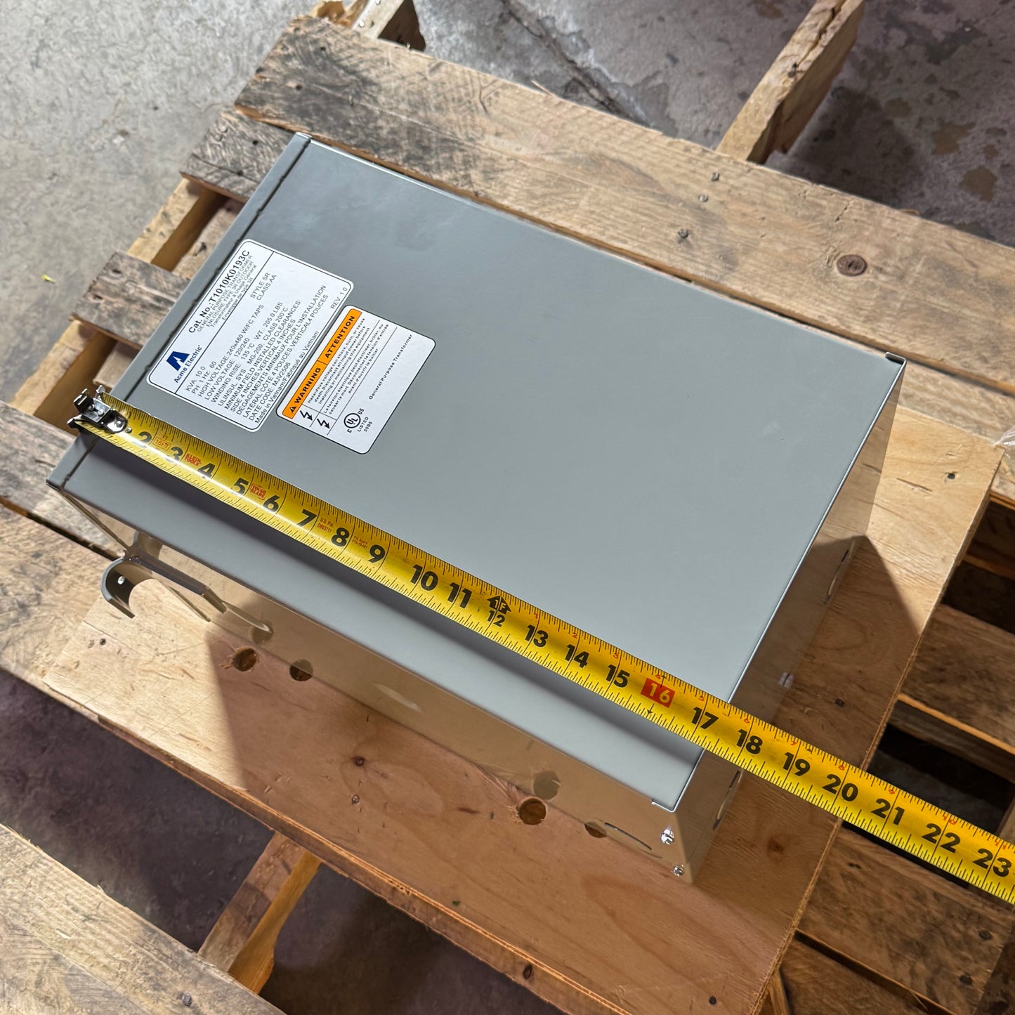 ACME ELECTRIC General Purpose Transformer 10 Kva 1 Phase Sz 17"L x 11.5"W, T1010K0193C