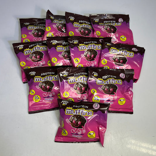 PRIME BITES (12 PACK) Protein Mini Muffins Chocolate Fudge 2.12oz BB 08/26