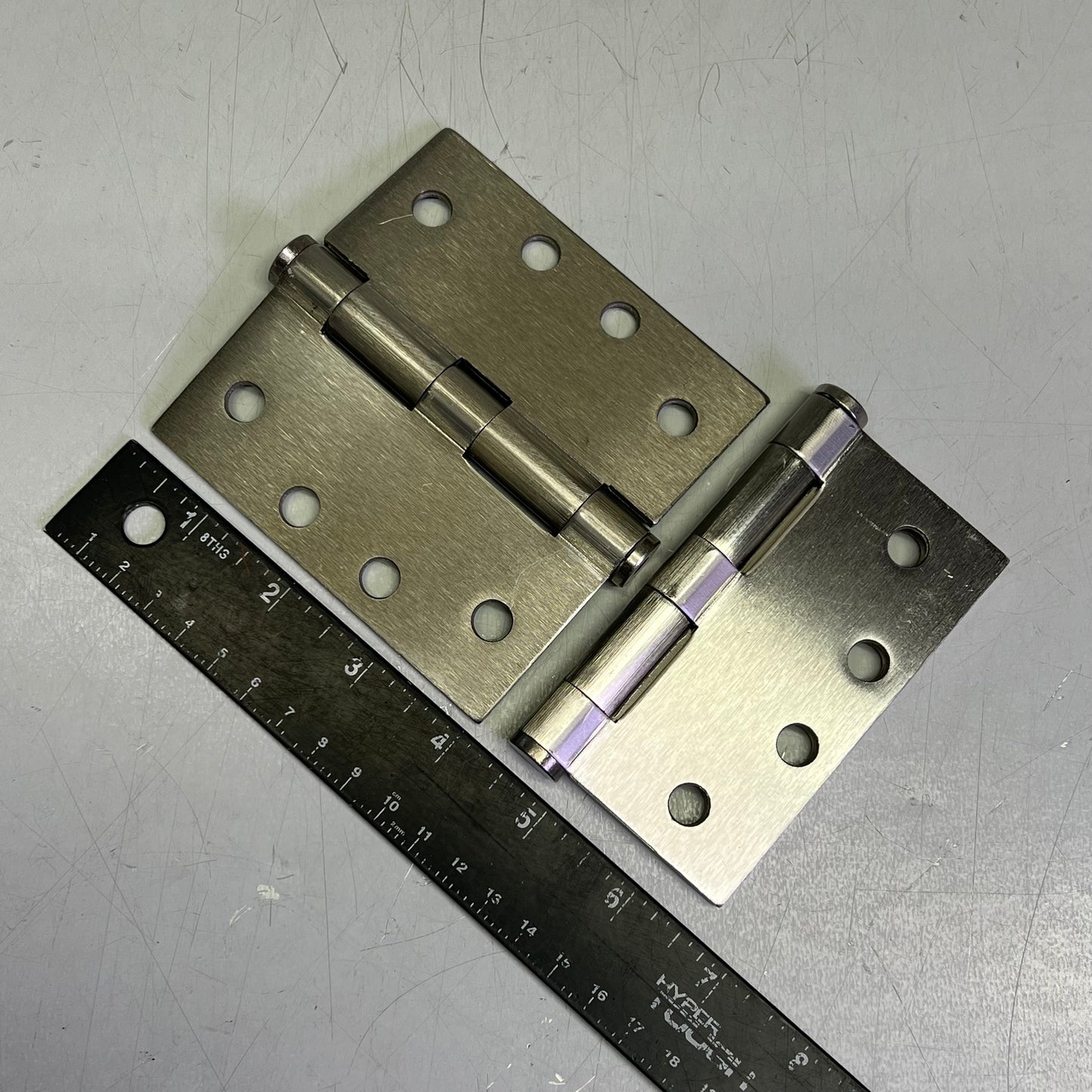 HAGER (3 PACK) Full Mortise Hinge W/ Hardware 4"x 4"  Satin Nickel 008496 US15