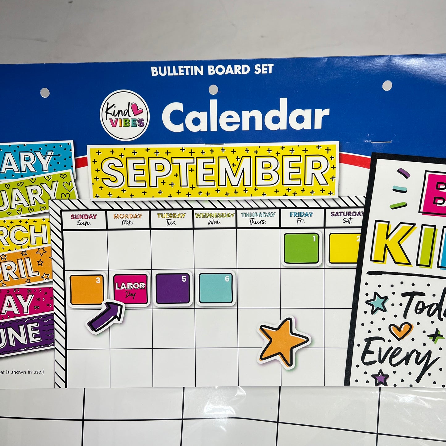 CARSON DELLOSA (2 PACK) Kind Vibes Calendar Bulletin Board Set 129 Pieces