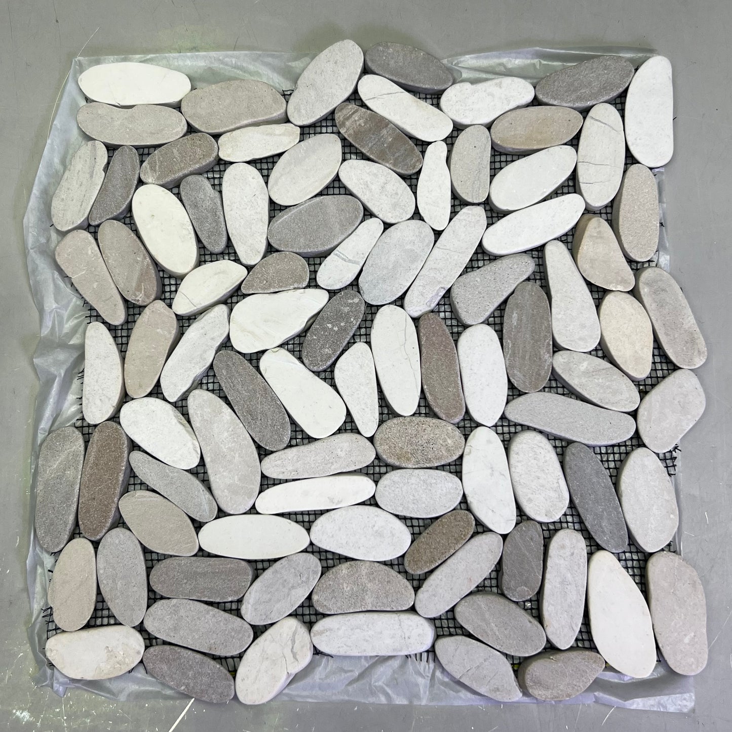 Natural Stone Tile (11 Pcs) 12" x 12" White/Beige Matt GAMI36