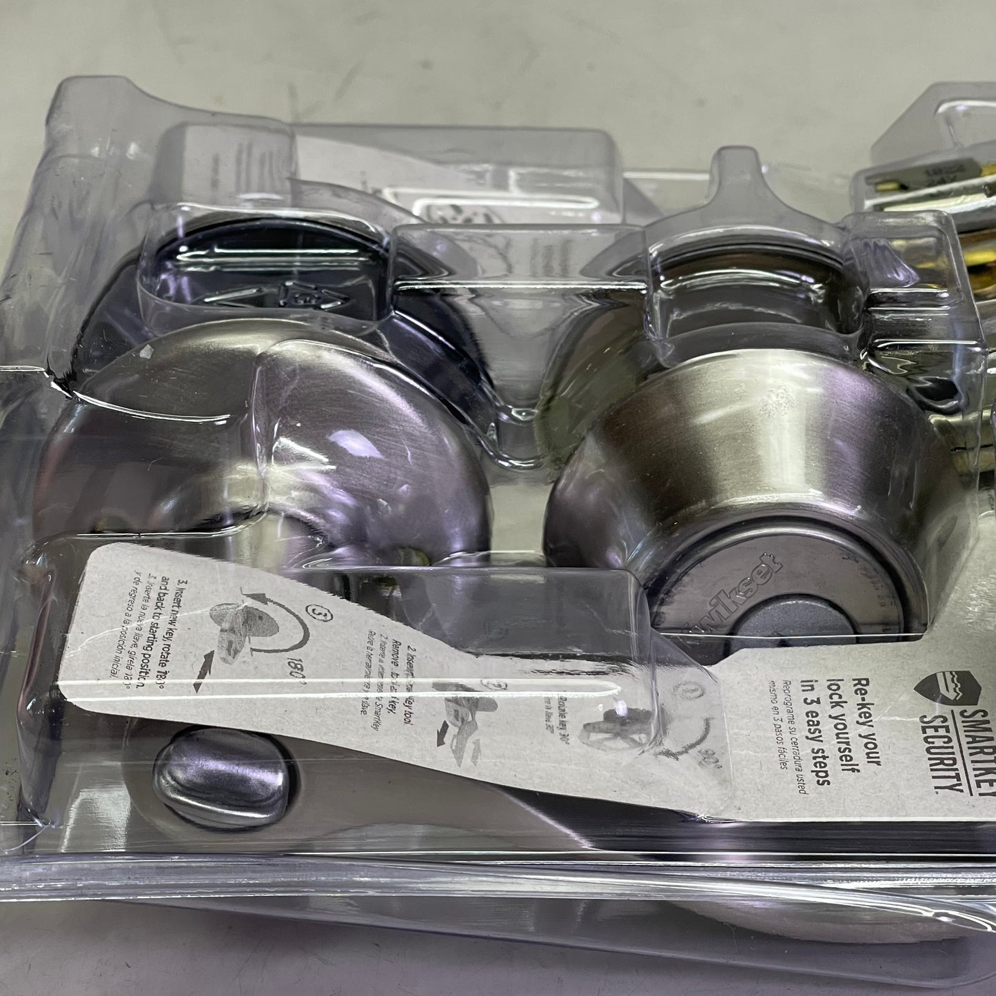 KWIKSET Balboa Entry Door Lever & Deadbolt 2-3/4" Satin Nickel 96900-420