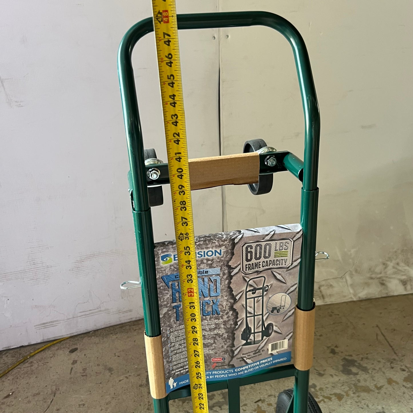 ENVISION Convertible Steel Hand Truck & 4-Wheel Cart 600/700lbs Capacity MV-CONV600-HT