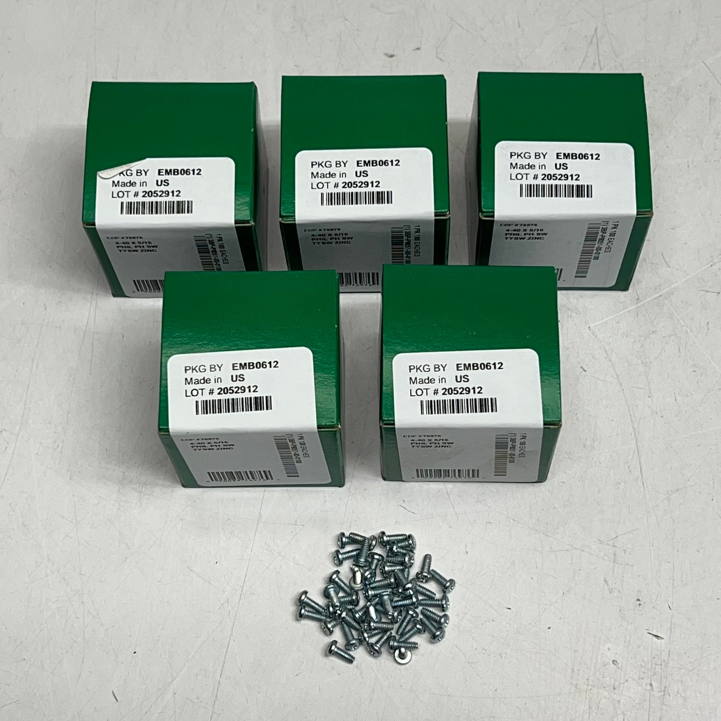 ZA@ STANLEY (5 PACK, 100 EACH) Philips Drive Pan Head Zinc 4-40 x 5/16" Silver 3BP-P8051-00-0100 C