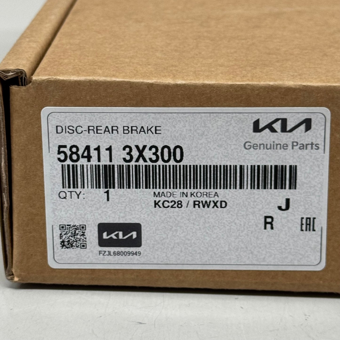KIA Genuine Rear Disc Brake Rotor 2014-25 584113X300