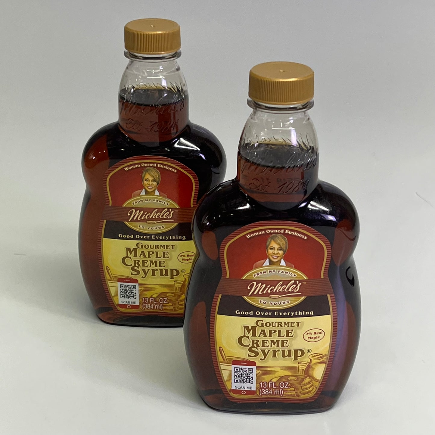 ZA@  MICHELE'S (2 PACK) Gourmet Maple Creme Syrup 13 Fl Oz BB 04/27