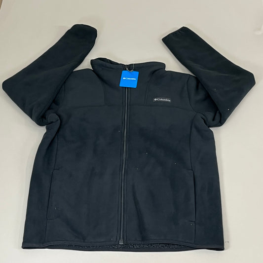 COLUMBIA WinterPass Full Zip Fleece Hip Length Jacket Mens Sz M Black 1909121011