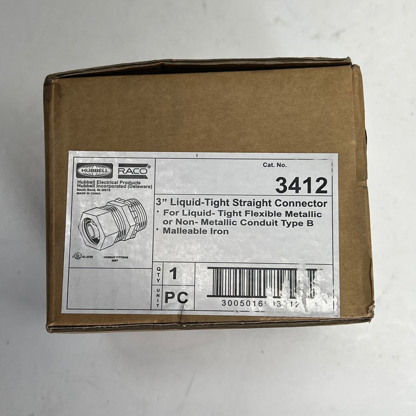 HUBELL-RACO Conduit Connector Non-insulated  3" - 3-13/16 in L x 4-3/4 in W 3412