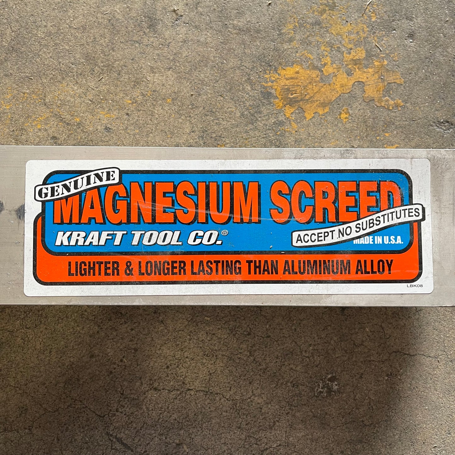 KRAFT TOOL CO. Magnesium Screed 192”x1 1/2”x3 1/2” CC616