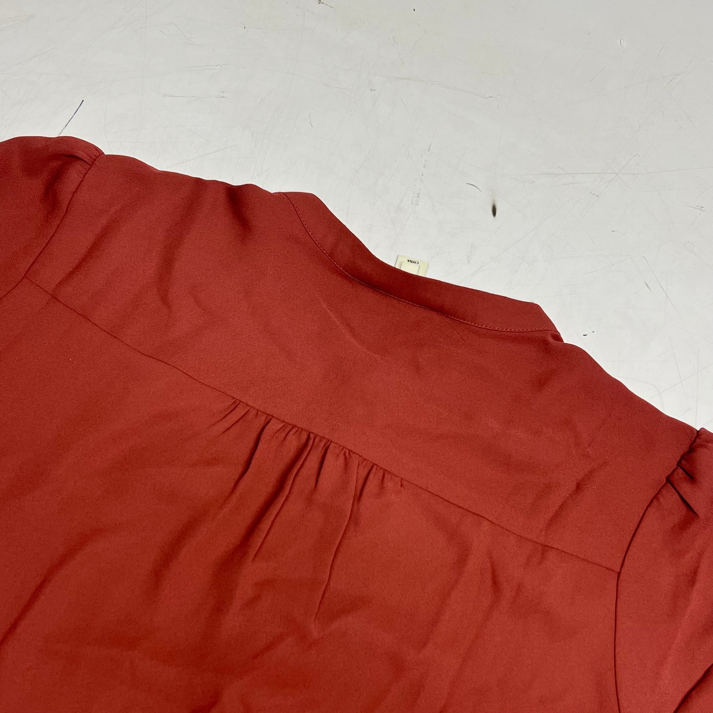 RW & CO Silky Long Sleeve Buttoned Down Blouse  Women's Sz S  Apple Butter