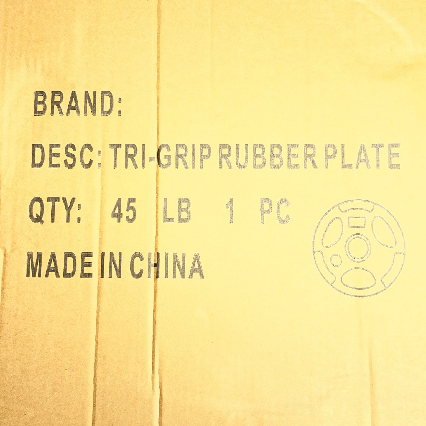 TRI-GRIP Single Rubber Plate 45lb, Black