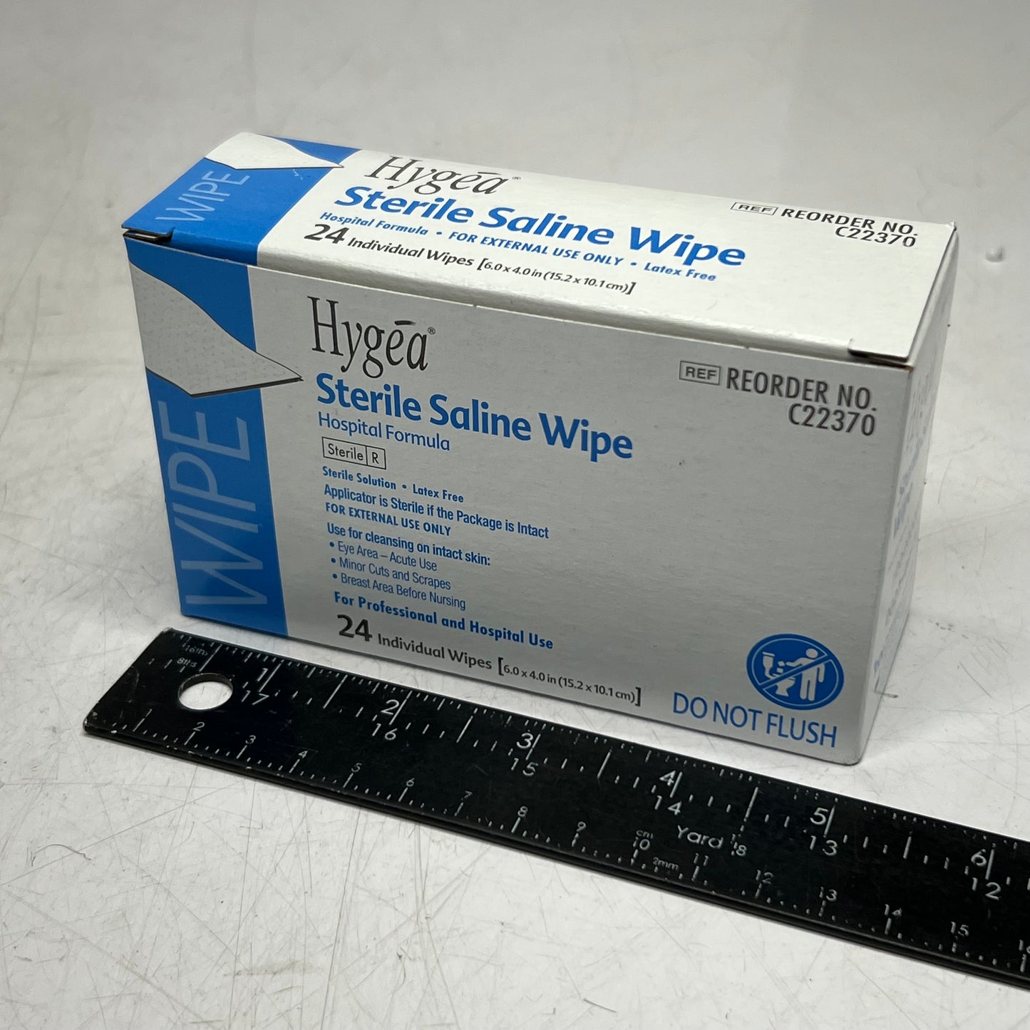 HYGEA (4 PACK) Sterile Saline Wipes Sz 6" x 4" Wipe C22370 BB 09/27