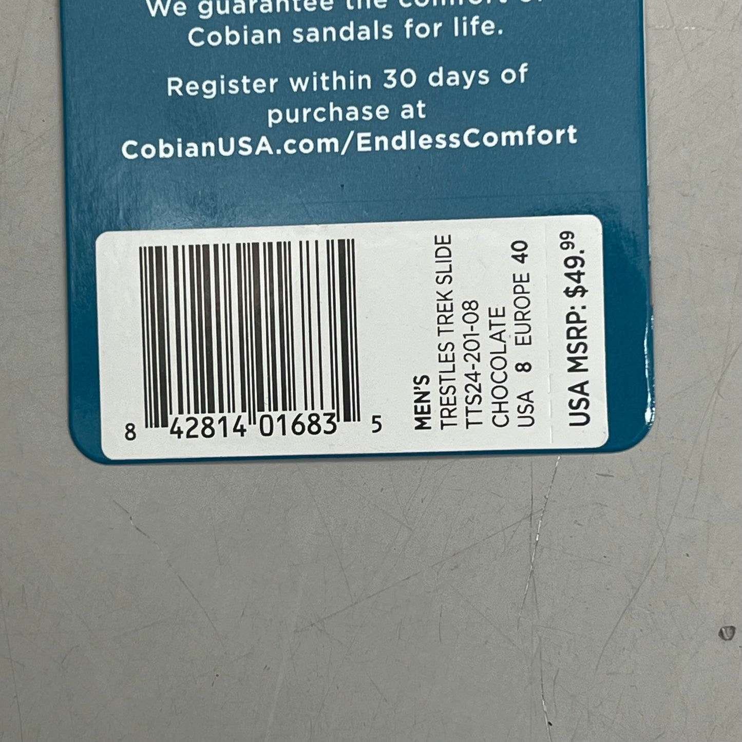 COBIAN Trestles Trek Slide EVA Top Sole Men's Sz 8 40 Eu Chocolate TTS24-201-8