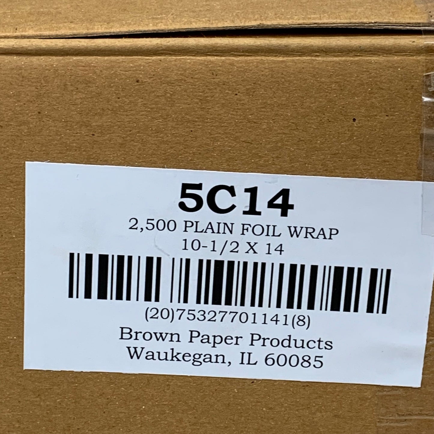 BROWN PAPER GOODS  (2,500 PACK) Insulated Cushion Plain Foil Wrap 10.5"x14" 5C14