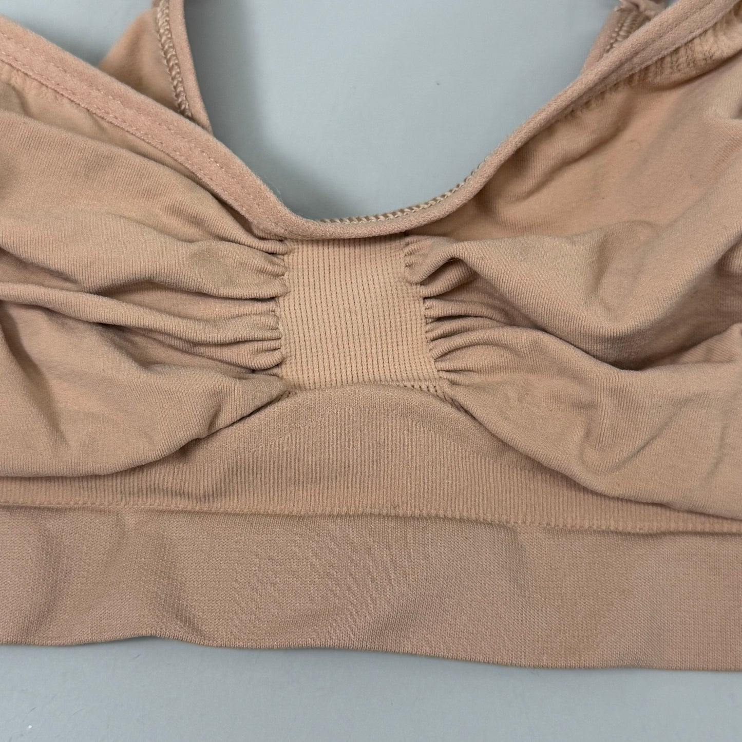 SKIMS Strong Support Seamless Bralette Pique Stitching Women's Sz L/XL Ochre