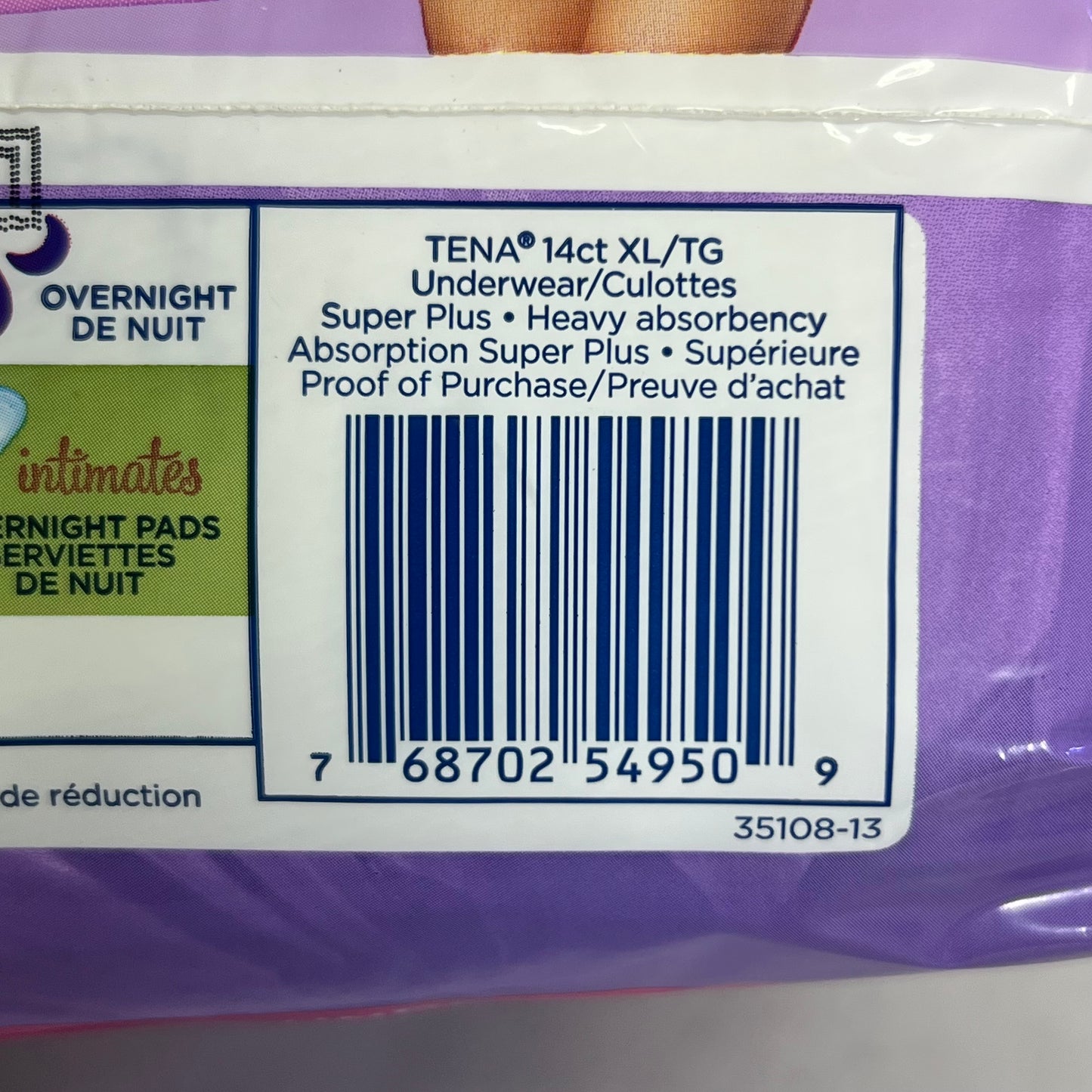 TENA (14 PACK) Super Plus Heavy Protective Underwear for Women Sz XL White 35108-13