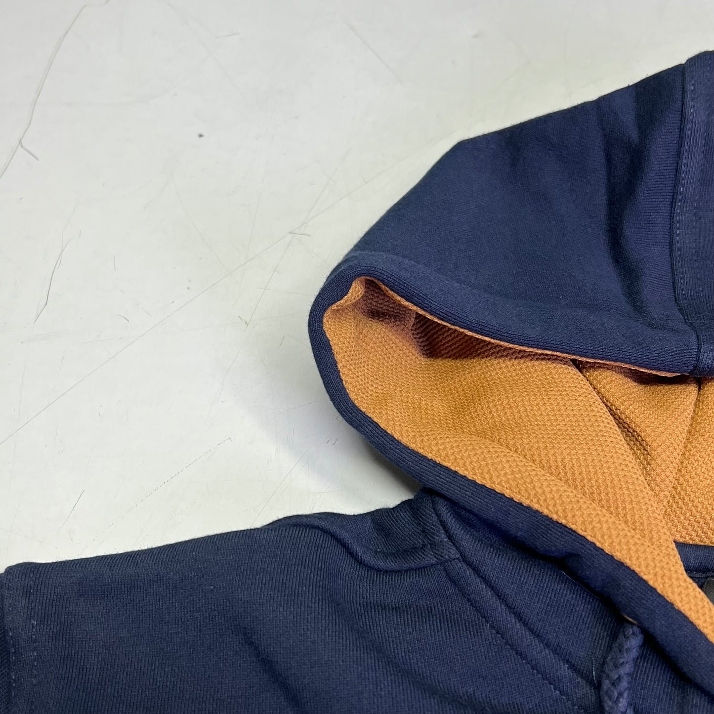 DRI DUCK Woodland Fleece Pullover Thermal Hood Men's Sz M Navy Blue/Yellow 7035