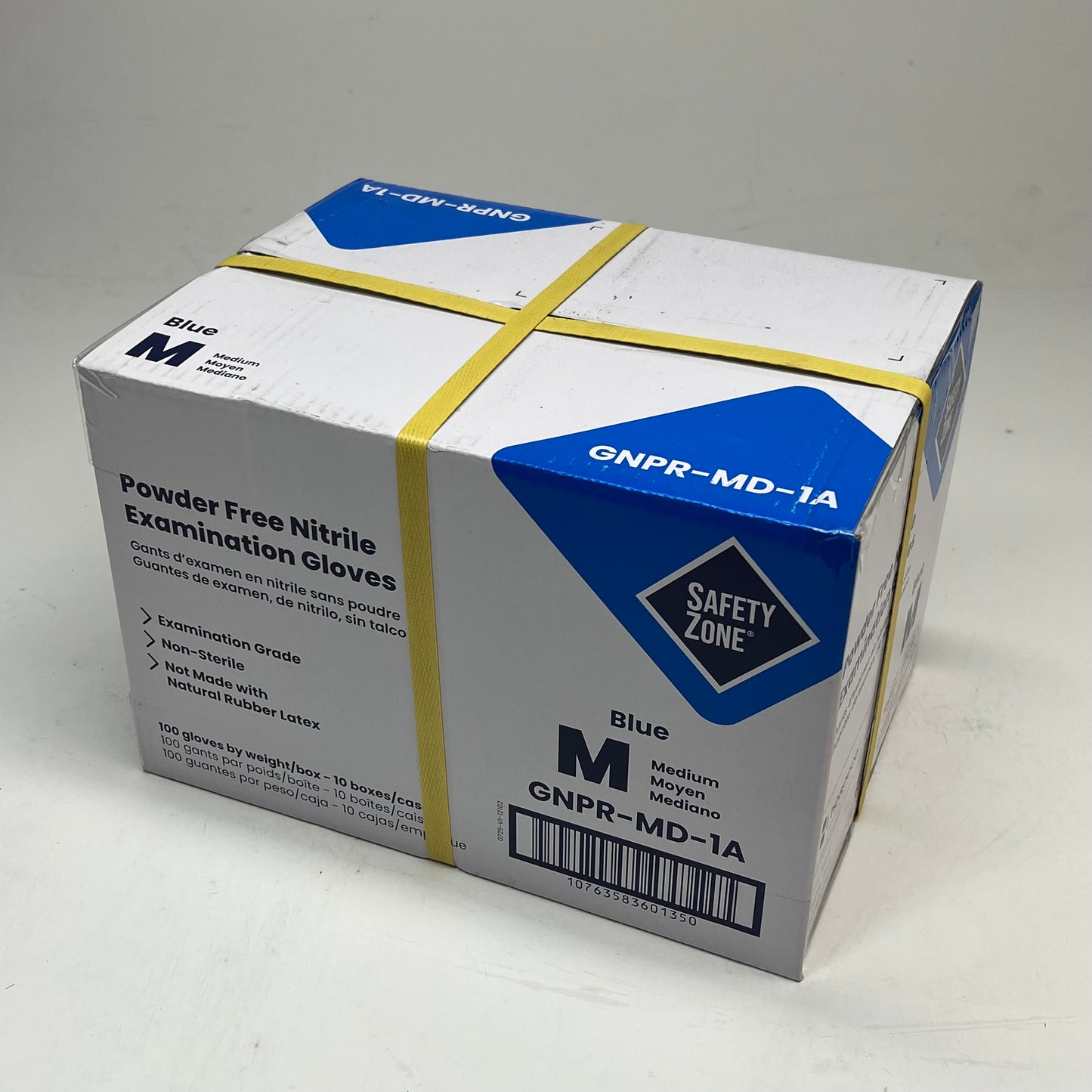 SAFTEY ZONE (1000 PACK) Nitrile Exam Gloves 3.5 Mil Unisex Sz M Blue GNPR-MD-|1A