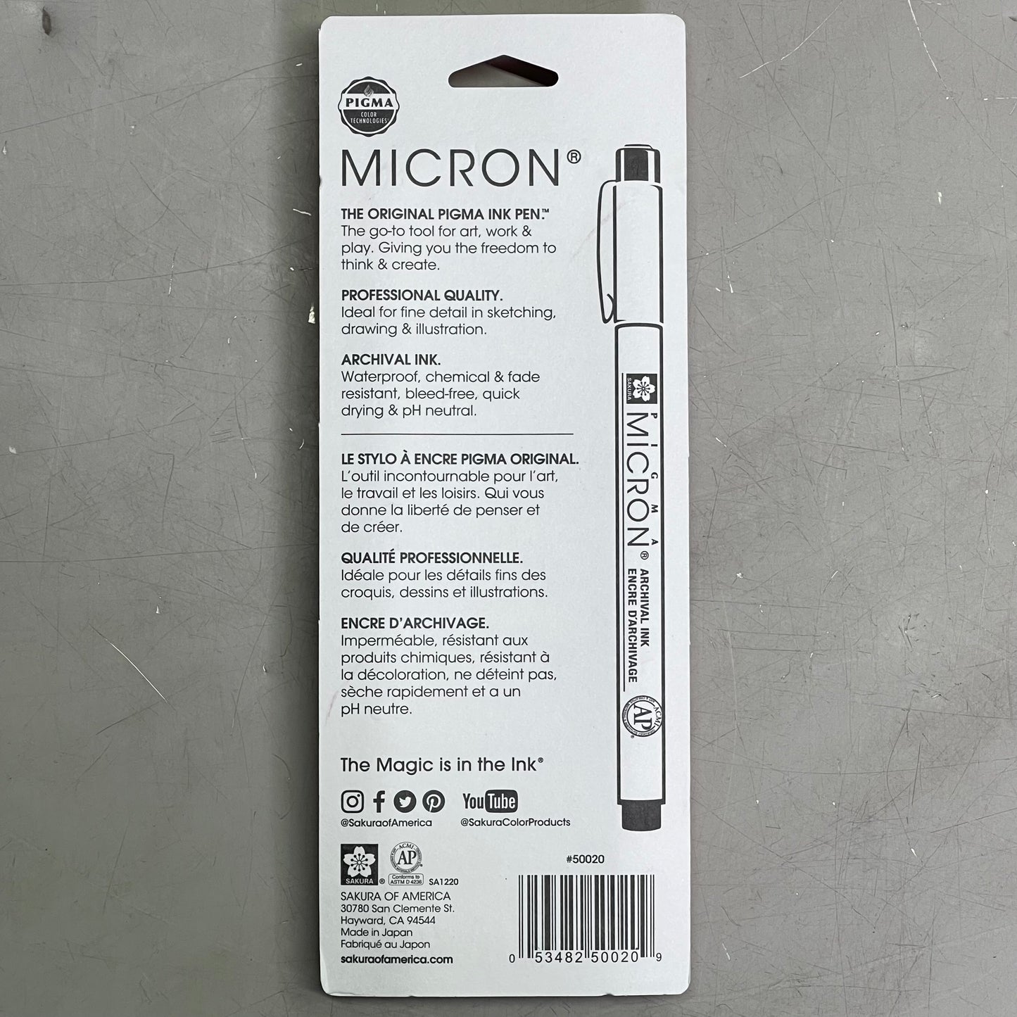 SAKURA (6-PACK) Pigma Micron Pens 0.25mm Black 50020