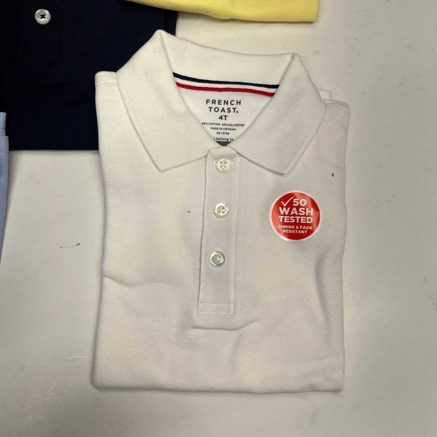 ZA@ (LOT OF 5) 3 Button Short Sleeve Polo Shirts  Boy's Sz 4T Yellow, Navy, Light Blue & White