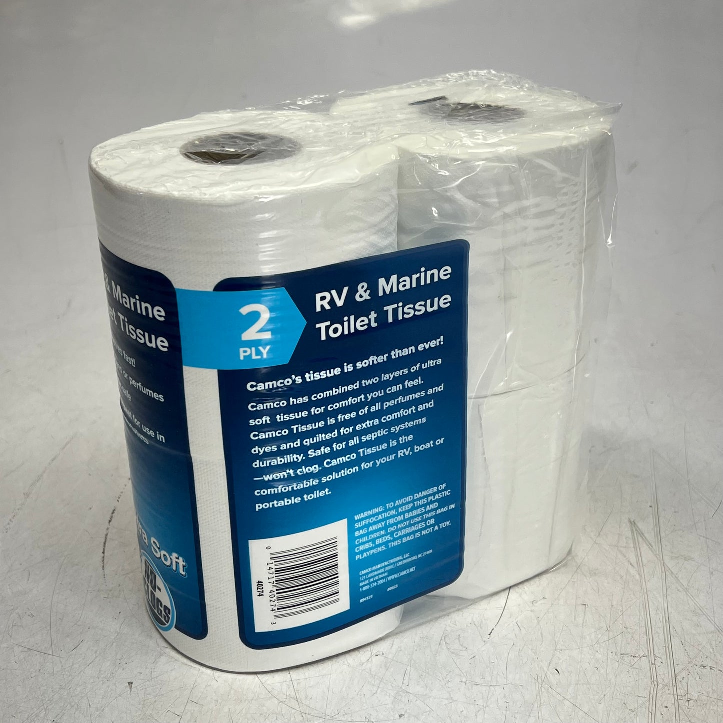 ZA@ CAMCO (4 PACK, 4 EACH) Rv & Marine Toilet Tissue  2-Ply 500 Sheets White 40274