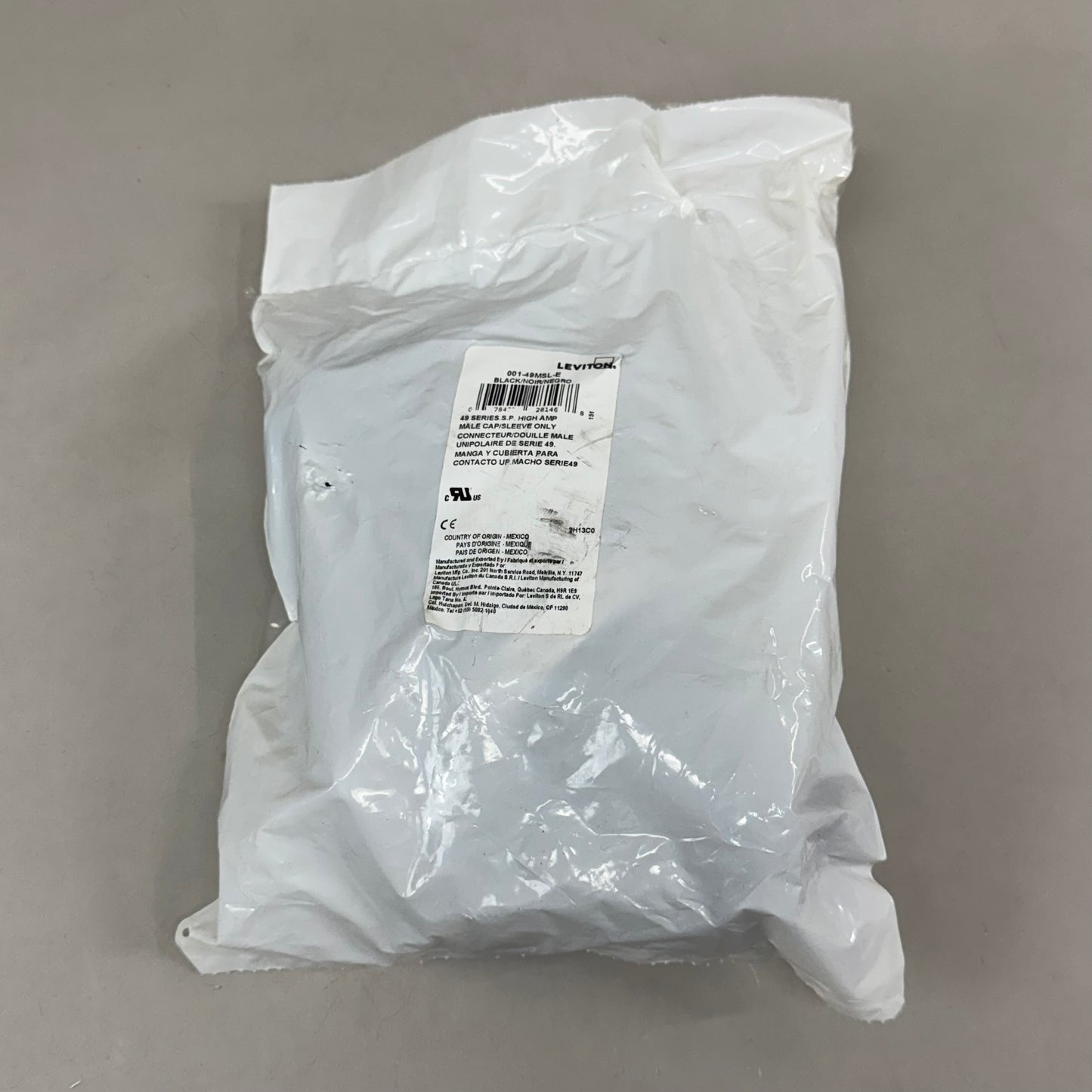 LEVITON High Amp Male Conn Sleeve Only 49 Series Black 001-49MSL-E