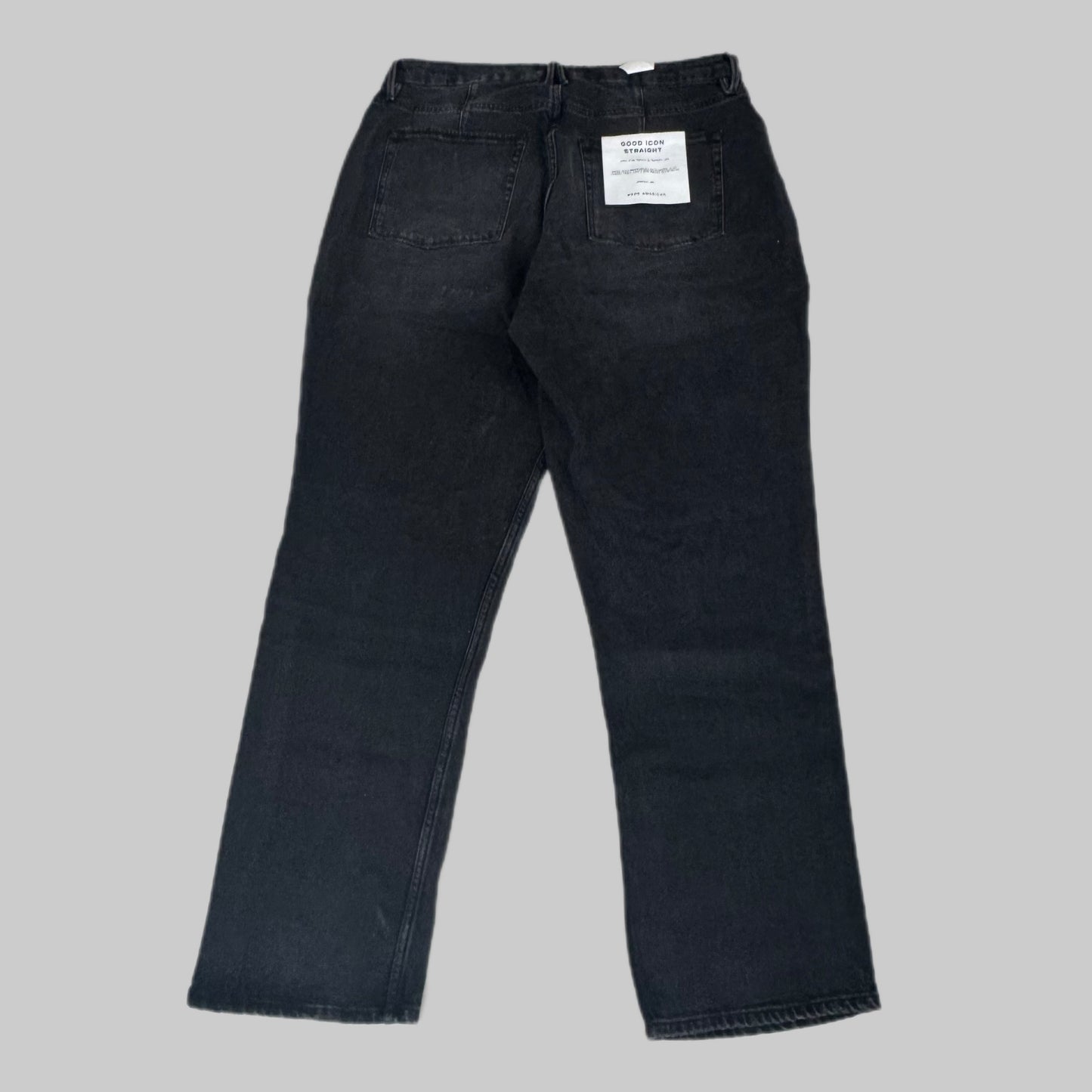 GOOD AMERICAN Good Icon Straight Jeans Women's Sz 15 Black376 GDS150B