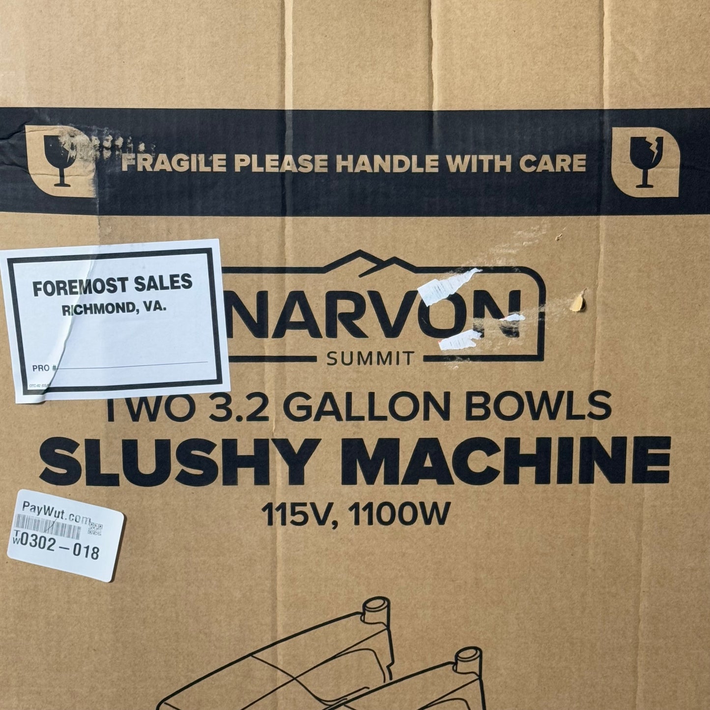 NARVON SUMMIT Slushy Machine 115V/1100W Two 3.2 gal Bowls Black NSSM2