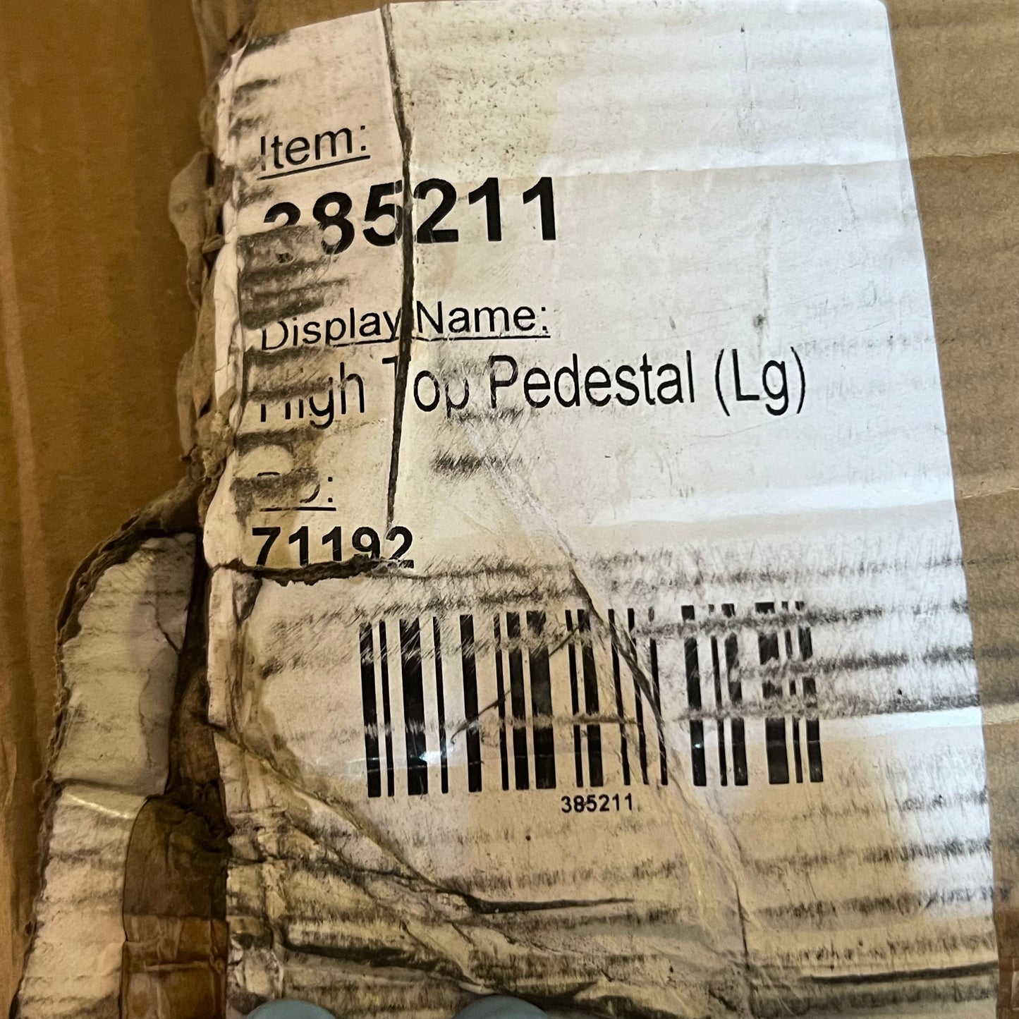 CHELSEA HOUSE Bradshaw Orrell High Top Pedestal 16"W X 16"L X 48"H Black & Antique Gold Leaf 385211 (New Other, Distressed Box)