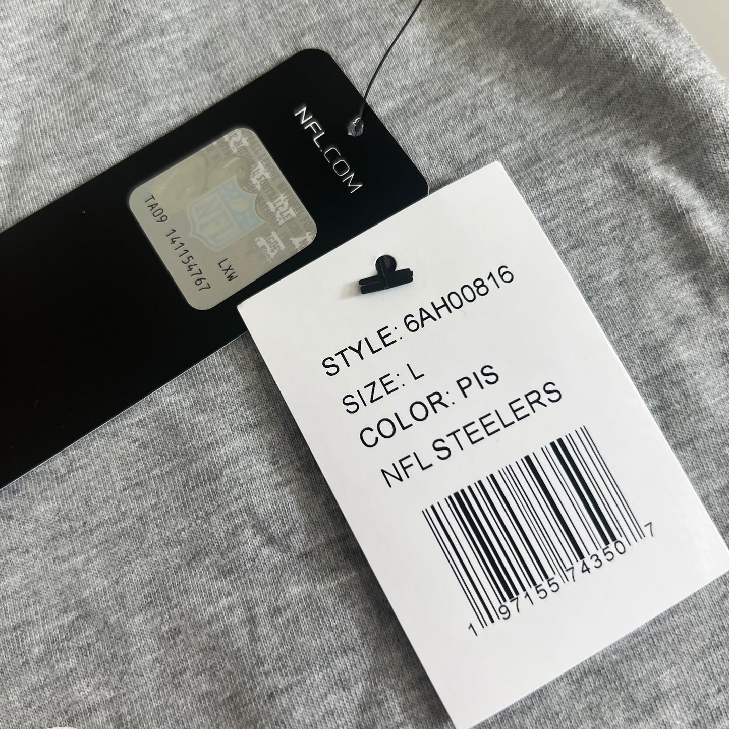 NFL G-lll Sport Steelers Black Label T-shirt Men's Sz L Black/Gray/ Yellow