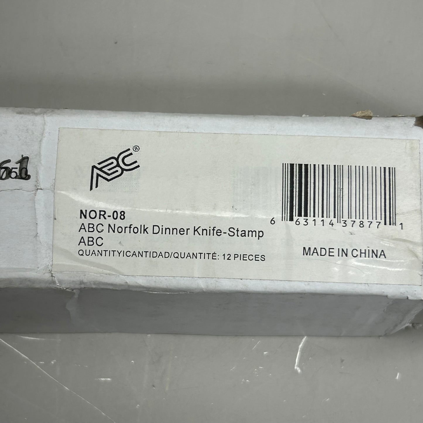 ABC (12 Pack) Stainless Steel Norfolk Stamped Dinner Knife 8.5" NOR-08 (New Other-Distressed Packaging)