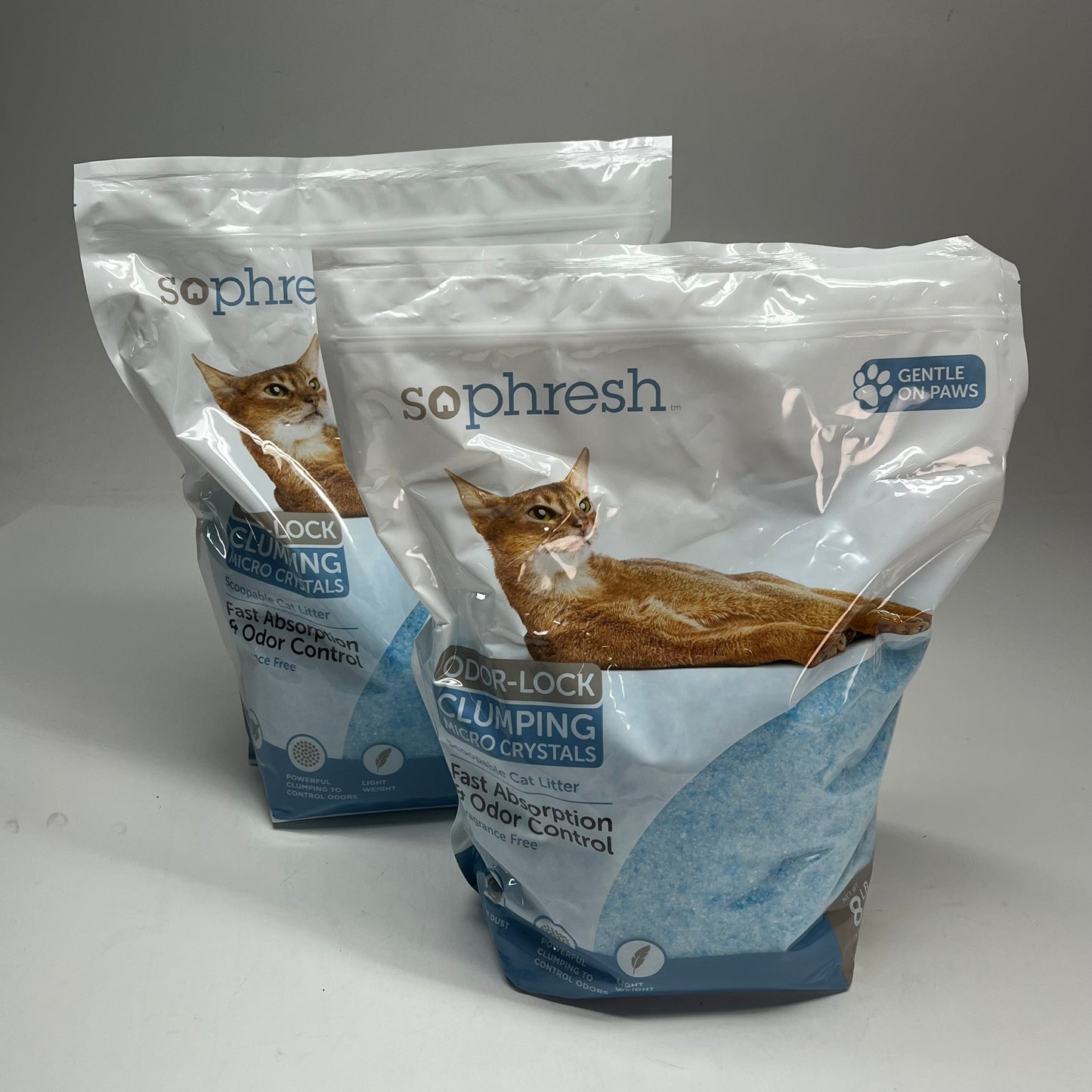 ZA@ SOPHRESH (2 PACK) Scoopable Odor-lock Clumping Micro Crystal Cat Litter 8lb Blue