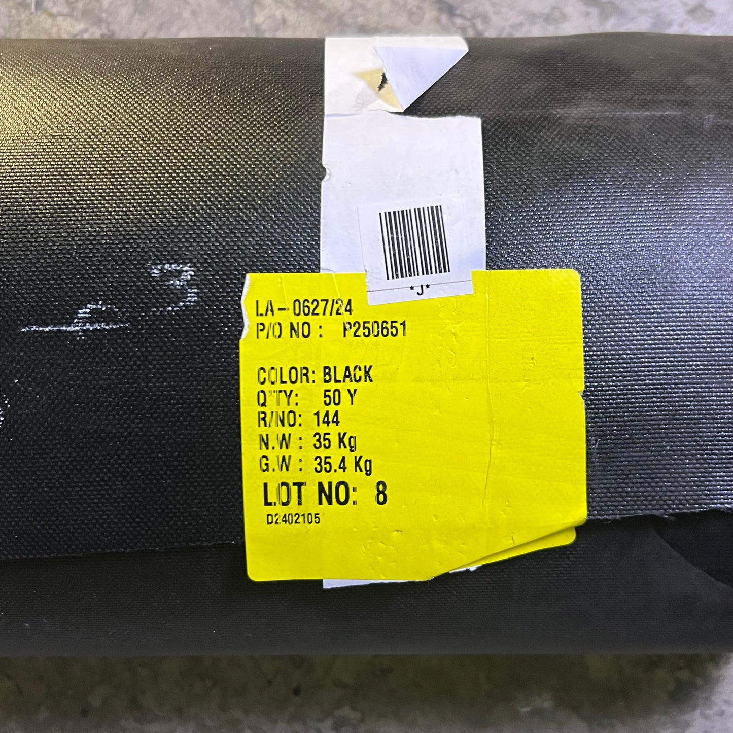 ZA@ Plastic Film P250651 Sz 50Y x 62"W, Black