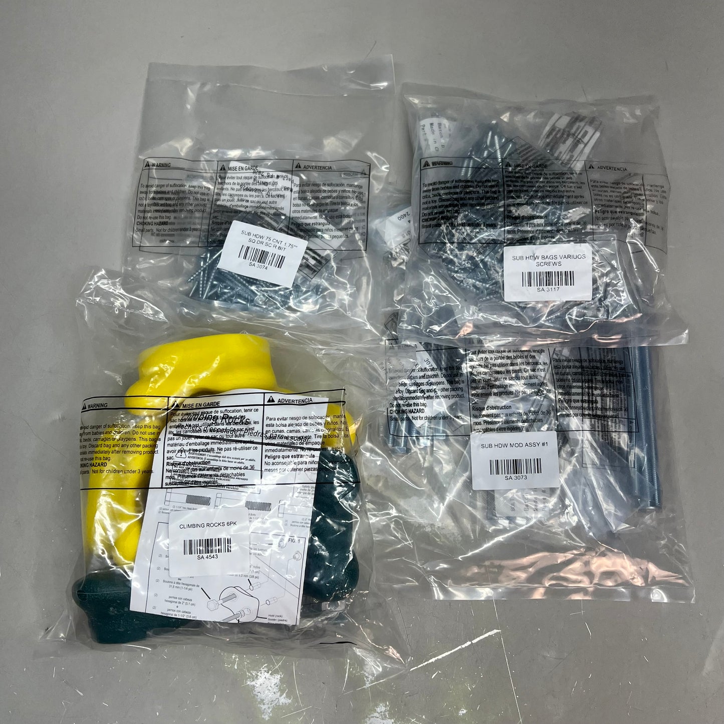 GORILLA PLAYSET Extreme Duty Swing Set Assey W/ Hardware & Rock Climbing Rocks