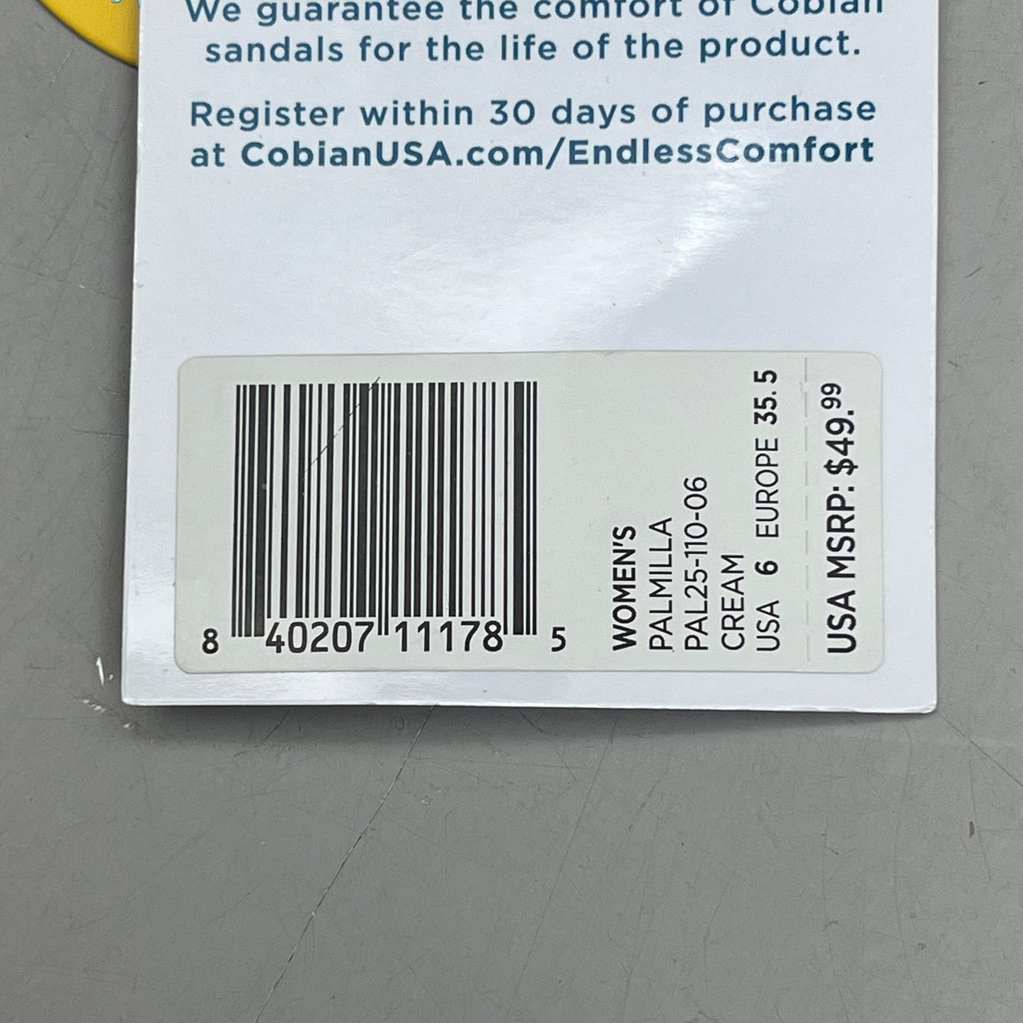 COBIAN Palmilla Braided Synthetic Leather Strap Women's Sz 6 EU 35.5 Cream PAL25-110-6