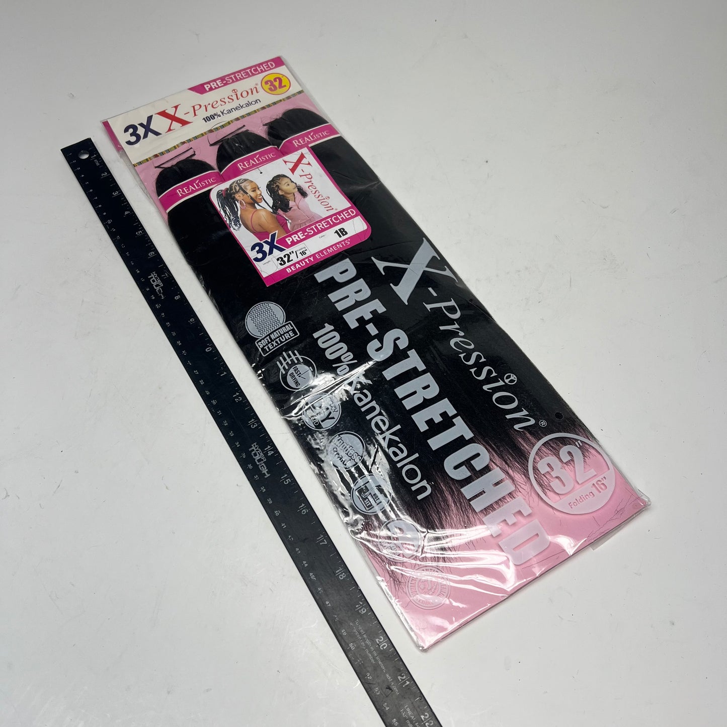 ZA@ BEAUTY ELEMENTS  Pre-stretched 3x X-Pression 100% Kanekalon Realistic 32" B|lack