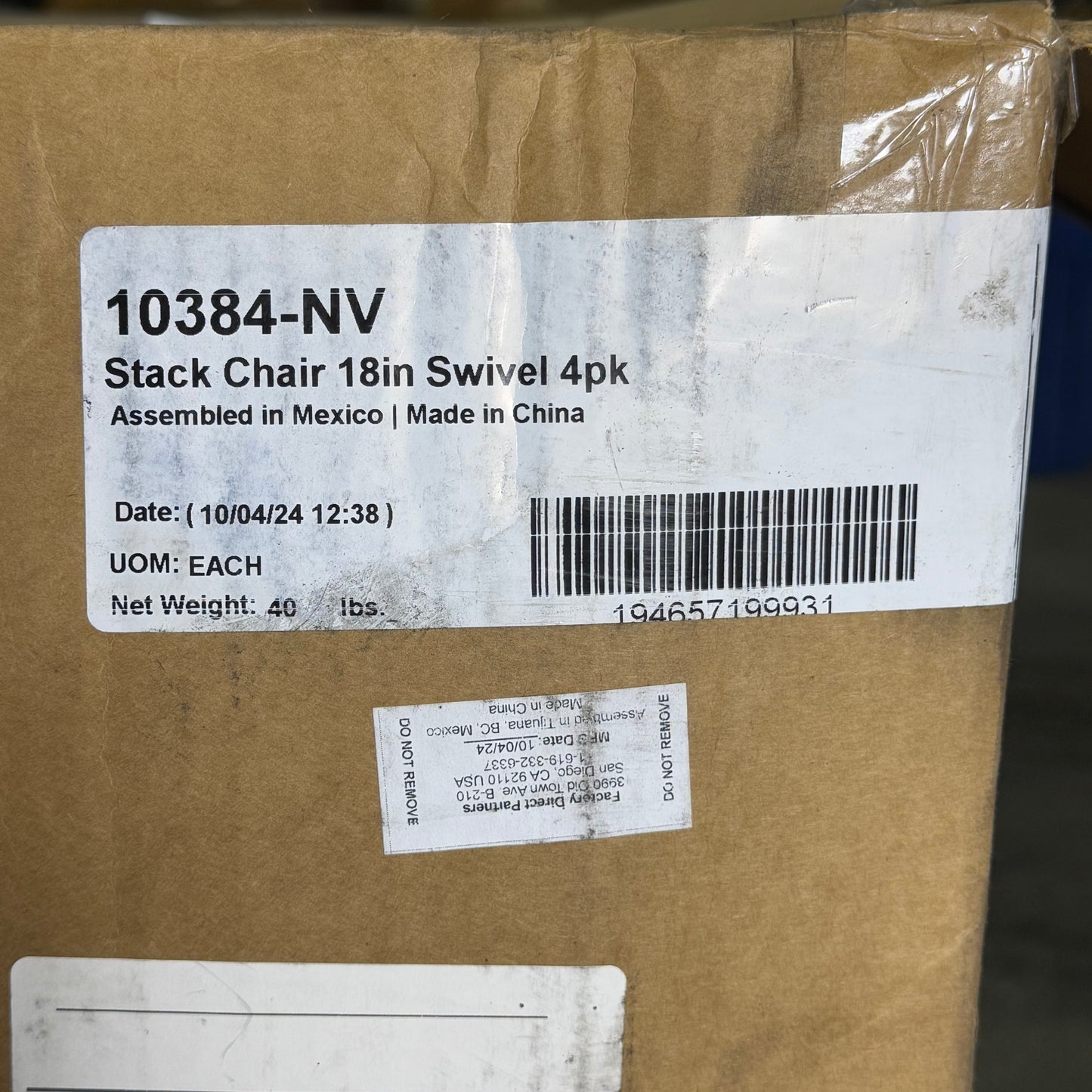 FACTORY DIRECT PARTNERS (4 Pack) School Chair Sz 31.5” H x 16”L x 15” W