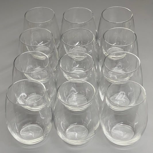 ZA@ ARCOROC (12 PACK) Perfection Stemless Wine Glass 21 oz Clear, Made in USA! C8304 I