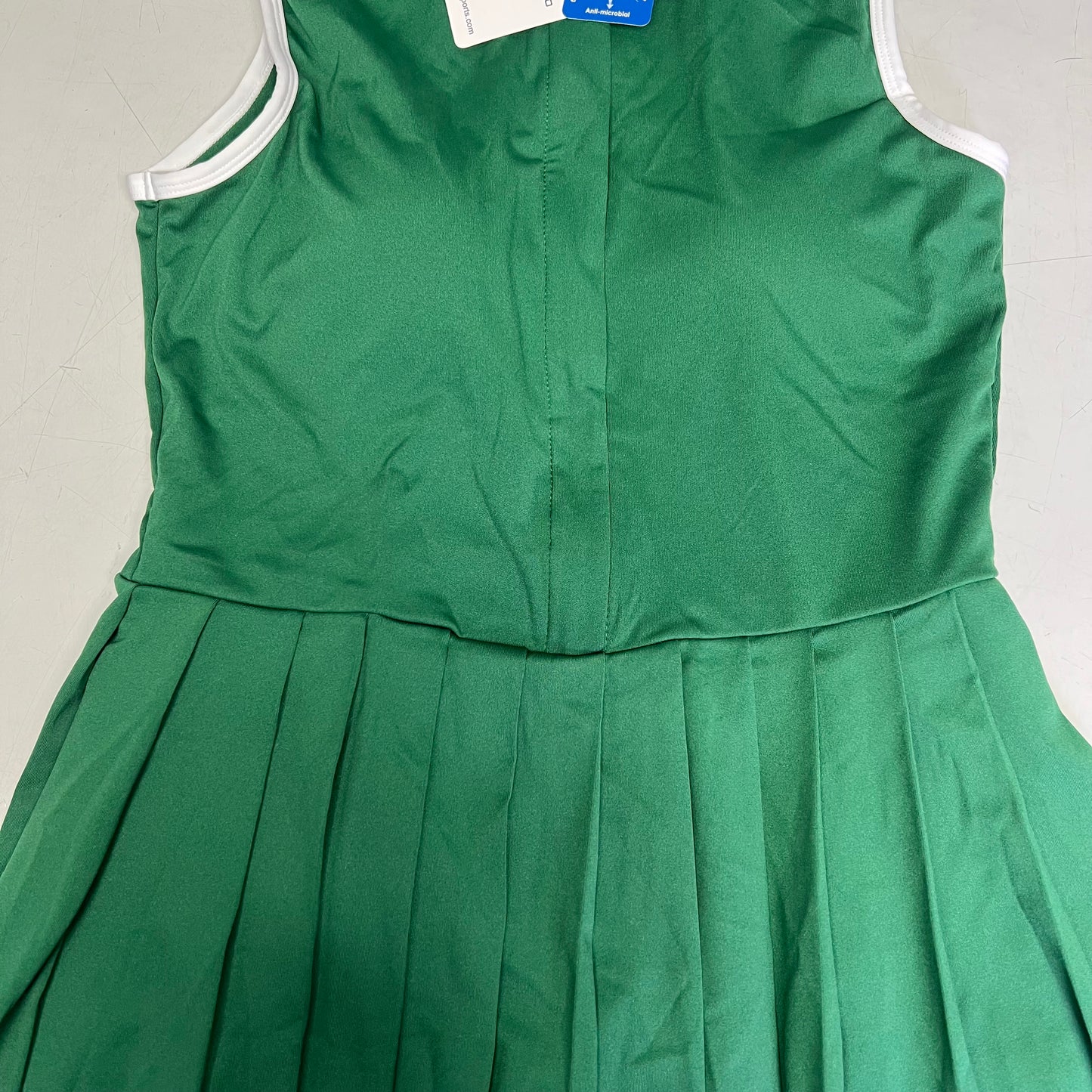 CHARMO Tennis Polo Dress Pleated Skirt W/ Shorts Women's Sz M Grass Green