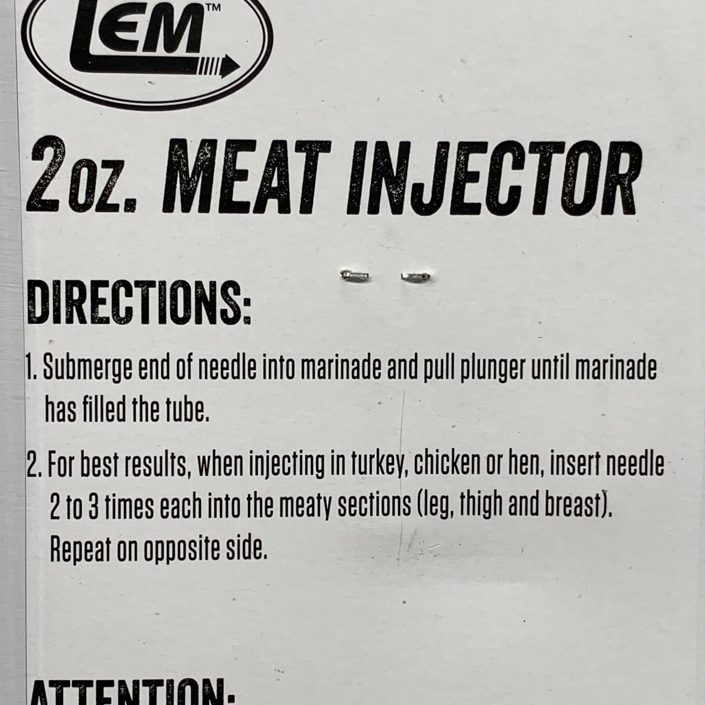 LEM (2 PACK) Meat Injector With 2 Needles 2 oz Capacity 388