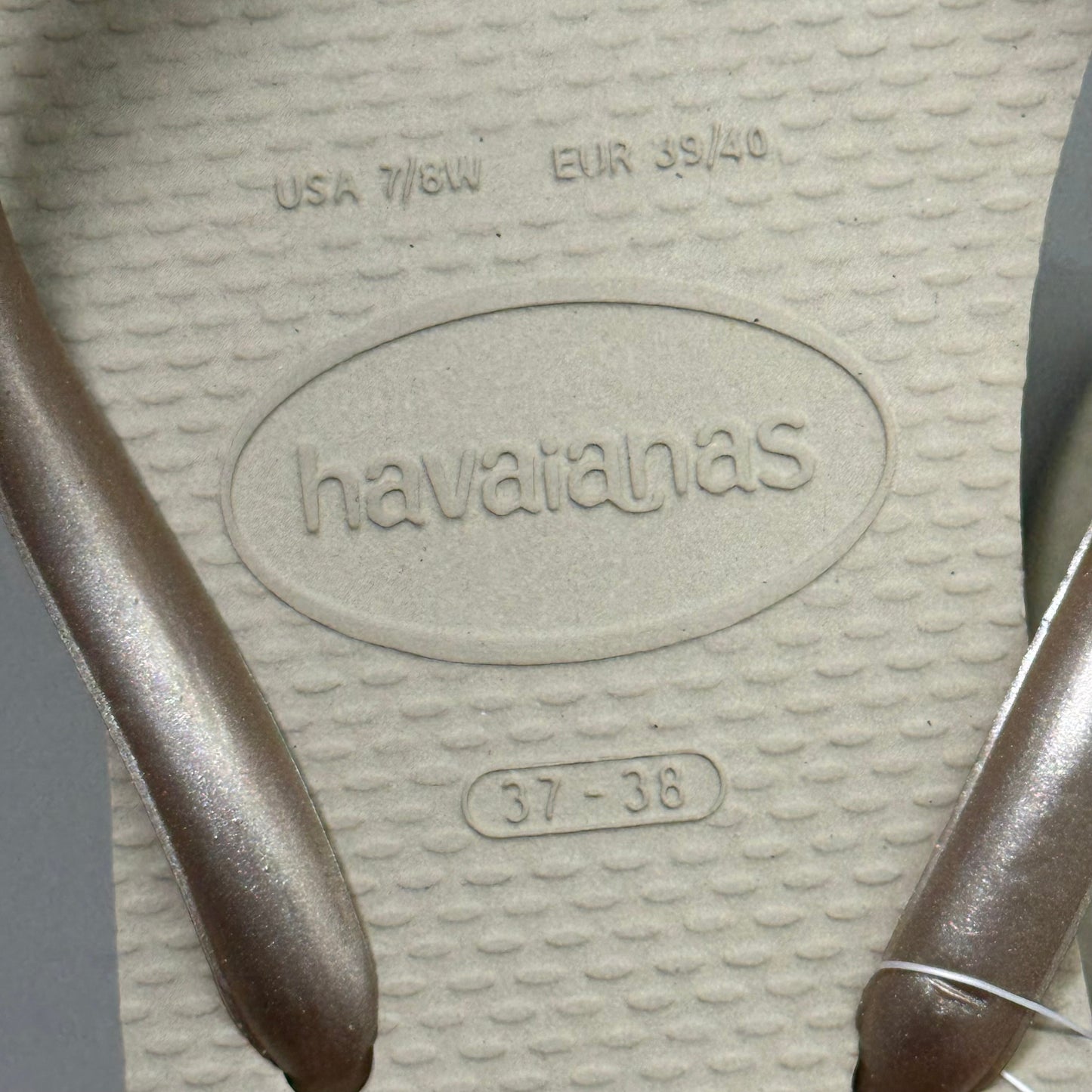 ZA@ HAVAIANAS High Quality Rubber Slim Flip Flops Non-Slip Women's 7/8 Sand Grey Light D