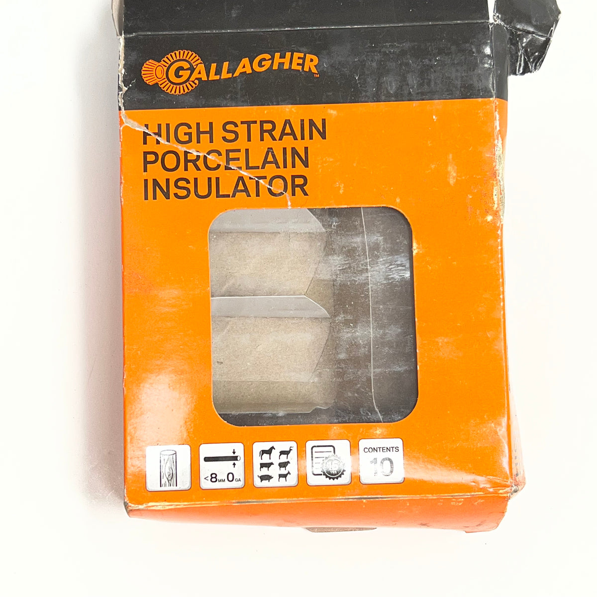 ZA@ GALLAGHER (10 PACK) Porcelain High Strain Fire Resistant Insulator White G69203 (As-Is)