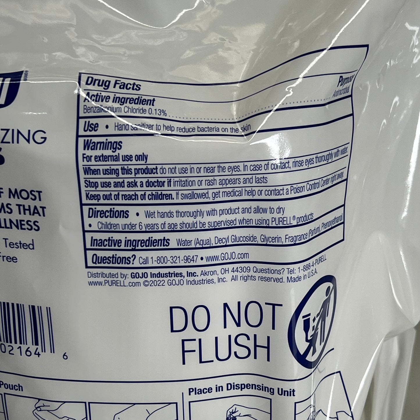PURELL Hand Sanitizing Refill Kills 99.9% of Germs 1200 Wet Wipes White 9118-02