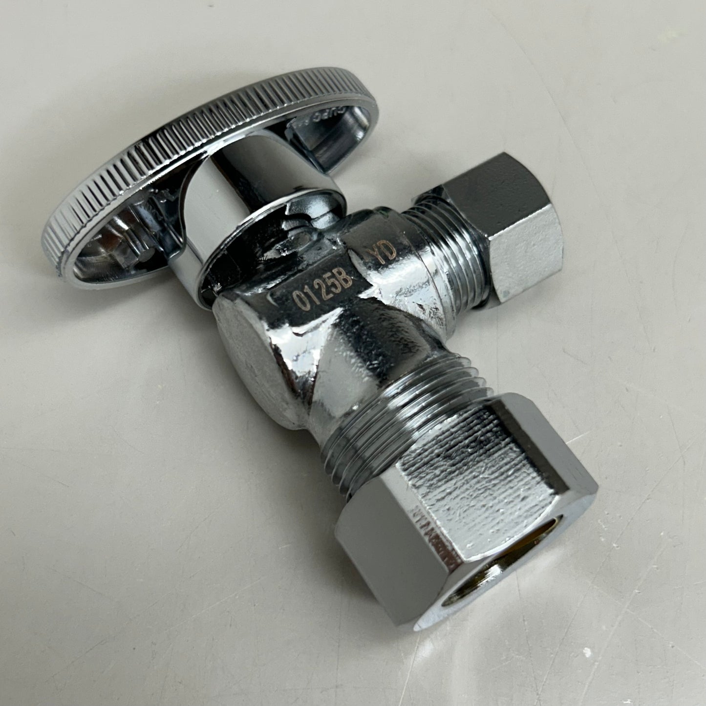 PLUMBSHOP (3 Pack) Turn Angle Water Stop 1/2"x3/8" Chrome PLB100