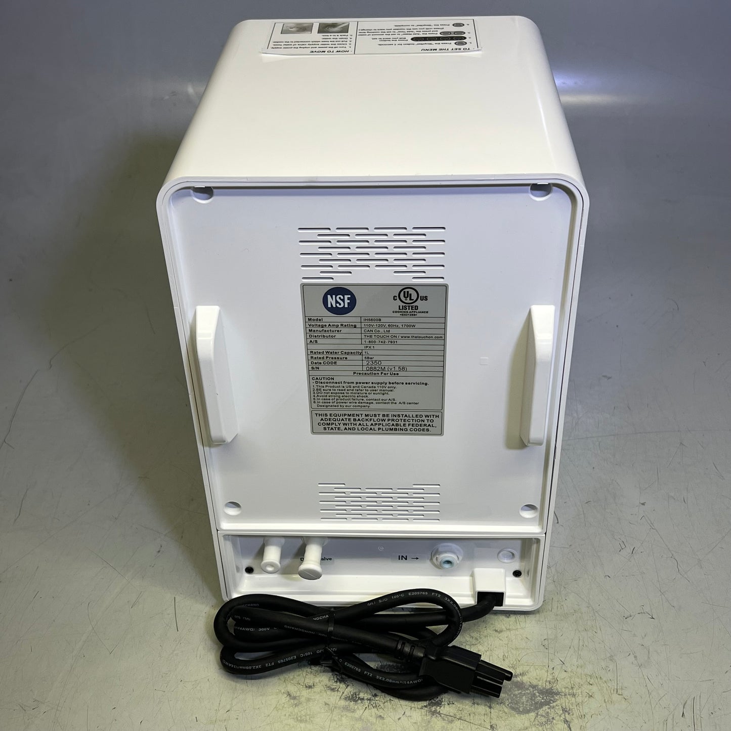 EZ COOK The Touch On Compact Ramyun Cooker Adjustable Settings White/Black H5600