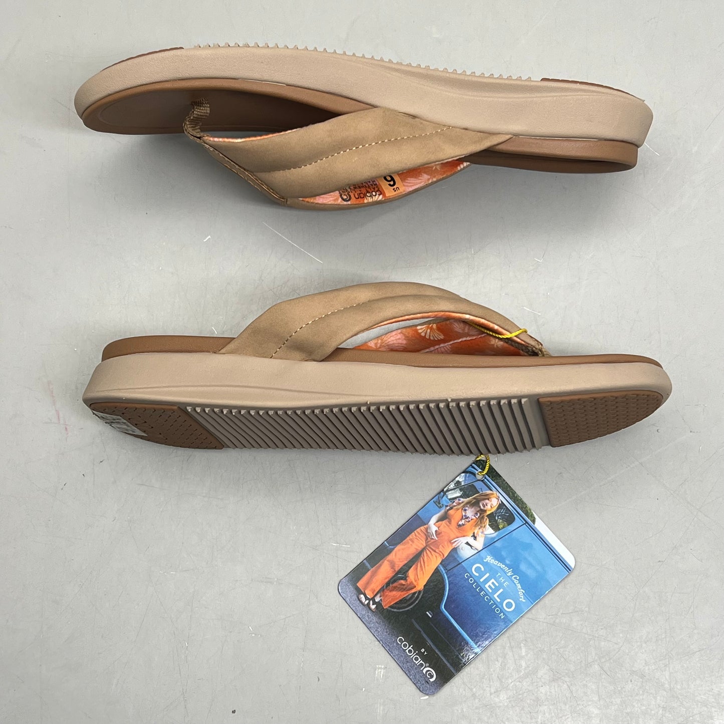 COBIAN Darby Synthetic Suede Strap Sandals Women's Sz 10, EU 41 Tan DAR24-230-10